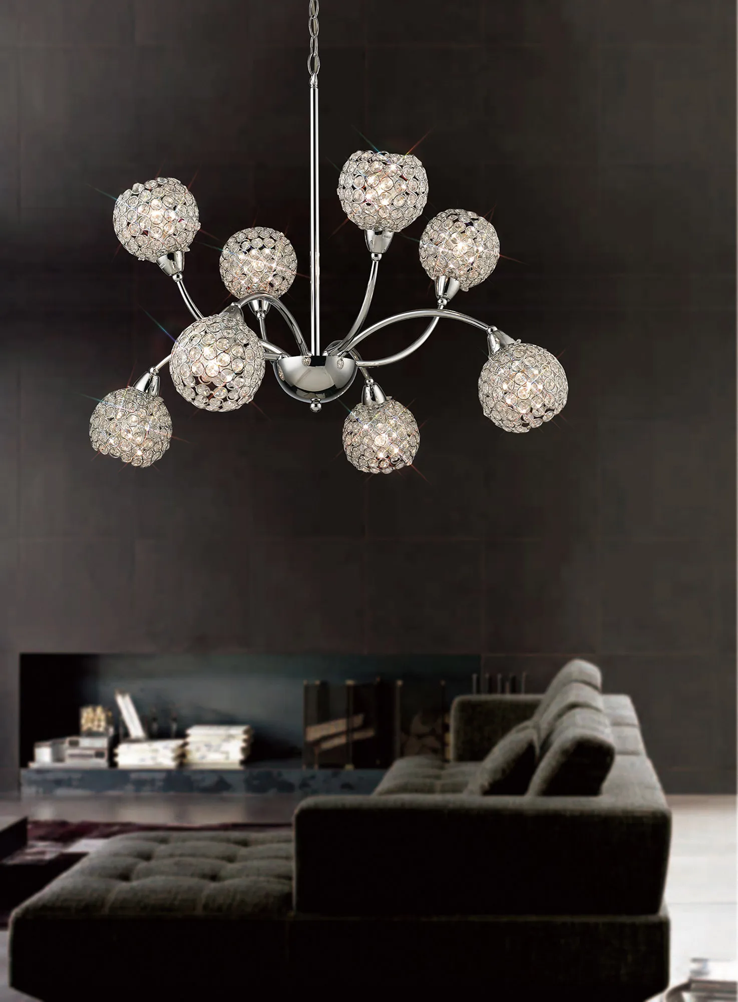 Escado Crystal Ceiling Lights Diyas Multi Arm Crystal Fittings Escado Crystal Ceiling Lights Diyas Multi Arm Crystal Fittings